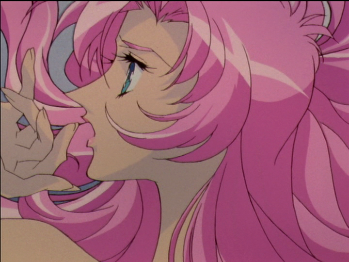 The moment when Utena is pierced by Akio’s metaphorical sword. Her mouth and eyes are open wide.