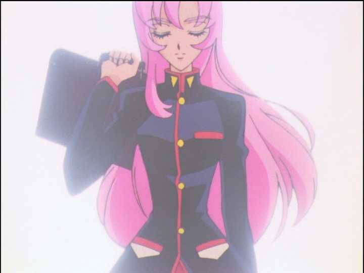 Our first full view of Utena, from head on, in romantic soft focus.