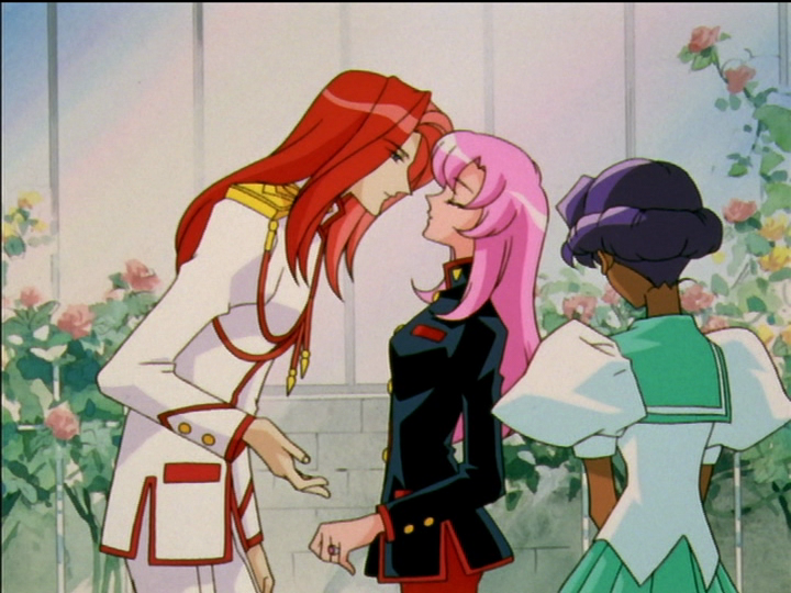 Utena expects a kiss from Touga, but he backs off.