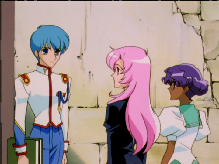 Miki carries two green books when meeting Utena and Anthy.