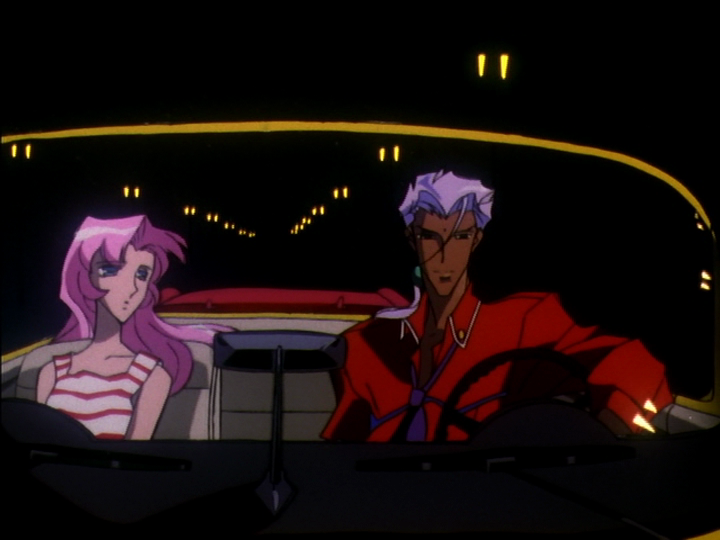 Utena in the car afterward, looking at Akio.