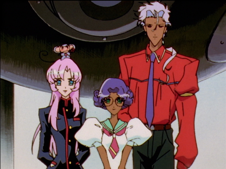 Utena poses for a photo with Anthy and Akio.